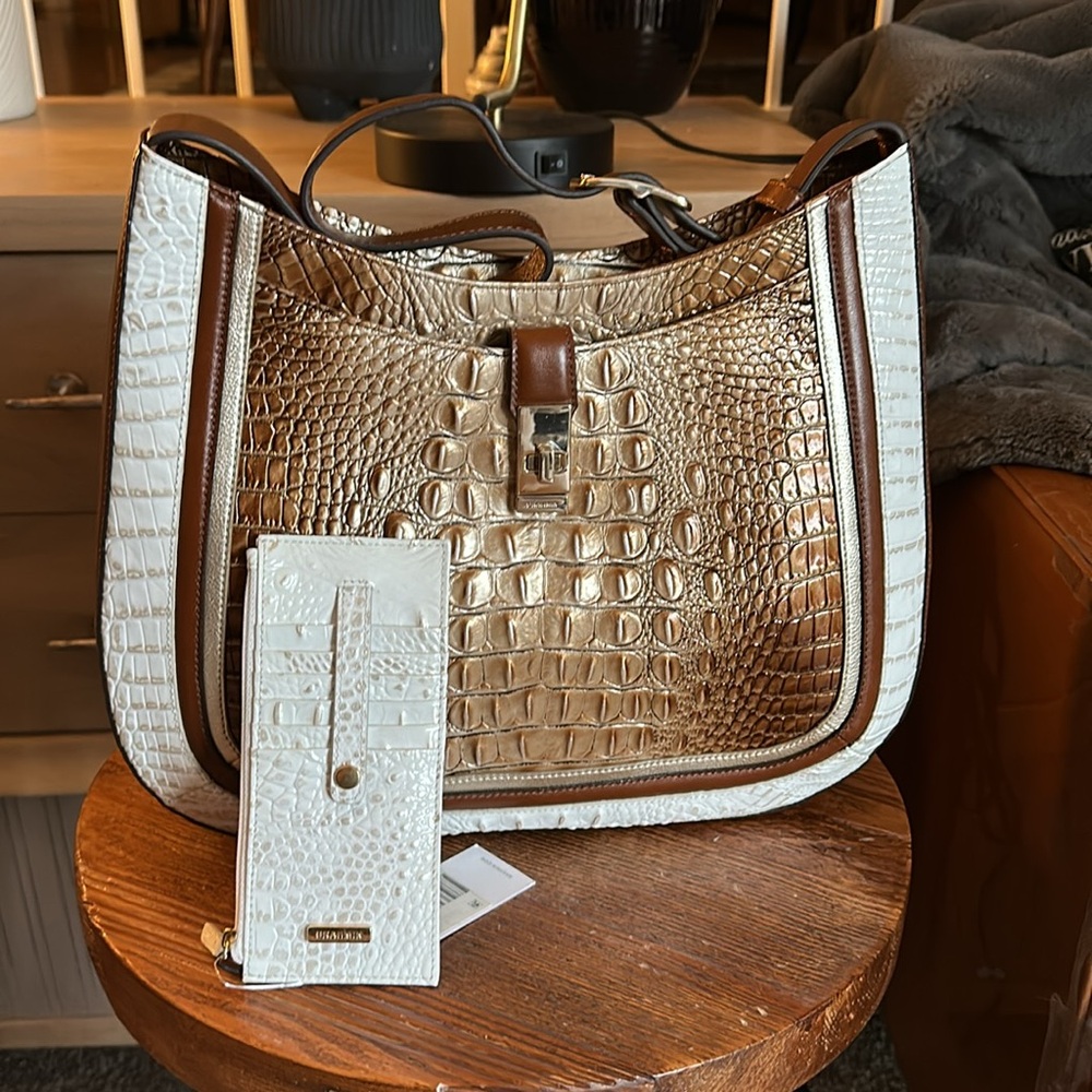 Brahmin Johanna Cappuccino Shoreham Shoulder Bag NWOT  & Wallet NWT - Picture 7 of 16